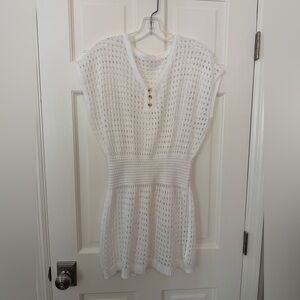 Cupshe White Knit Swim Coverup, New
